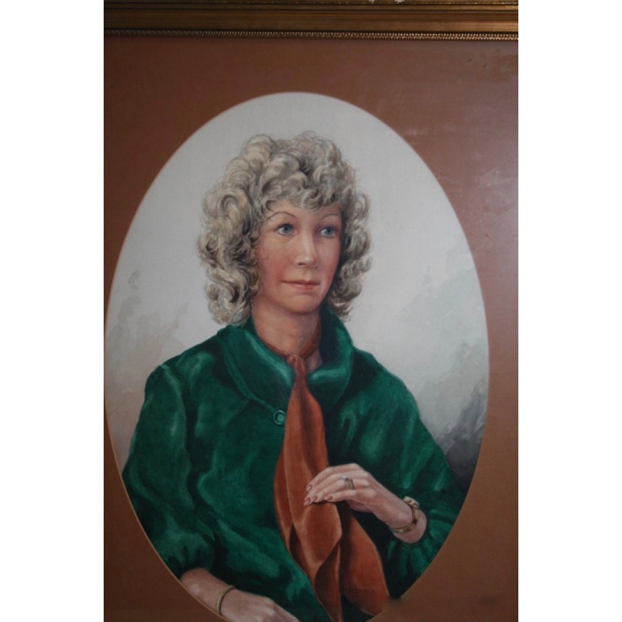 C.R.Poole Oval Portrait Watercolour - Image 2 of 8