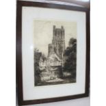 James Alphege Brewer (British) Signed Cathedral Etching Framed