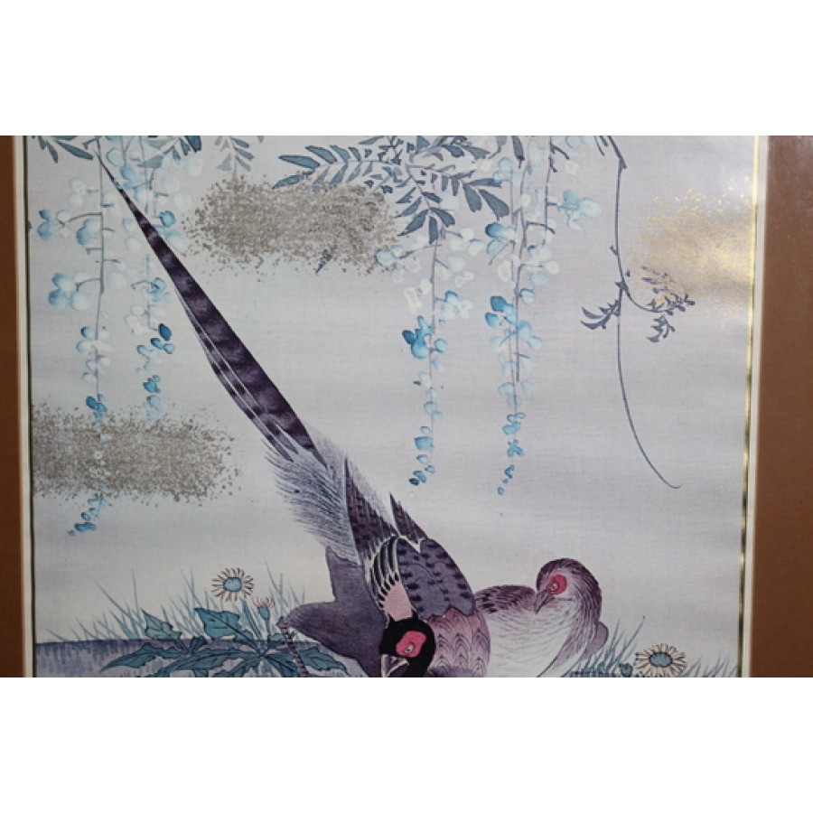 Print of Oriental Style Game Birds Set in Frame - Image 2 of 6