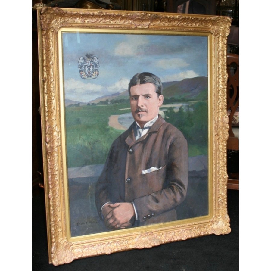 Pair of Large Family Portraits Set in Gilt Frames