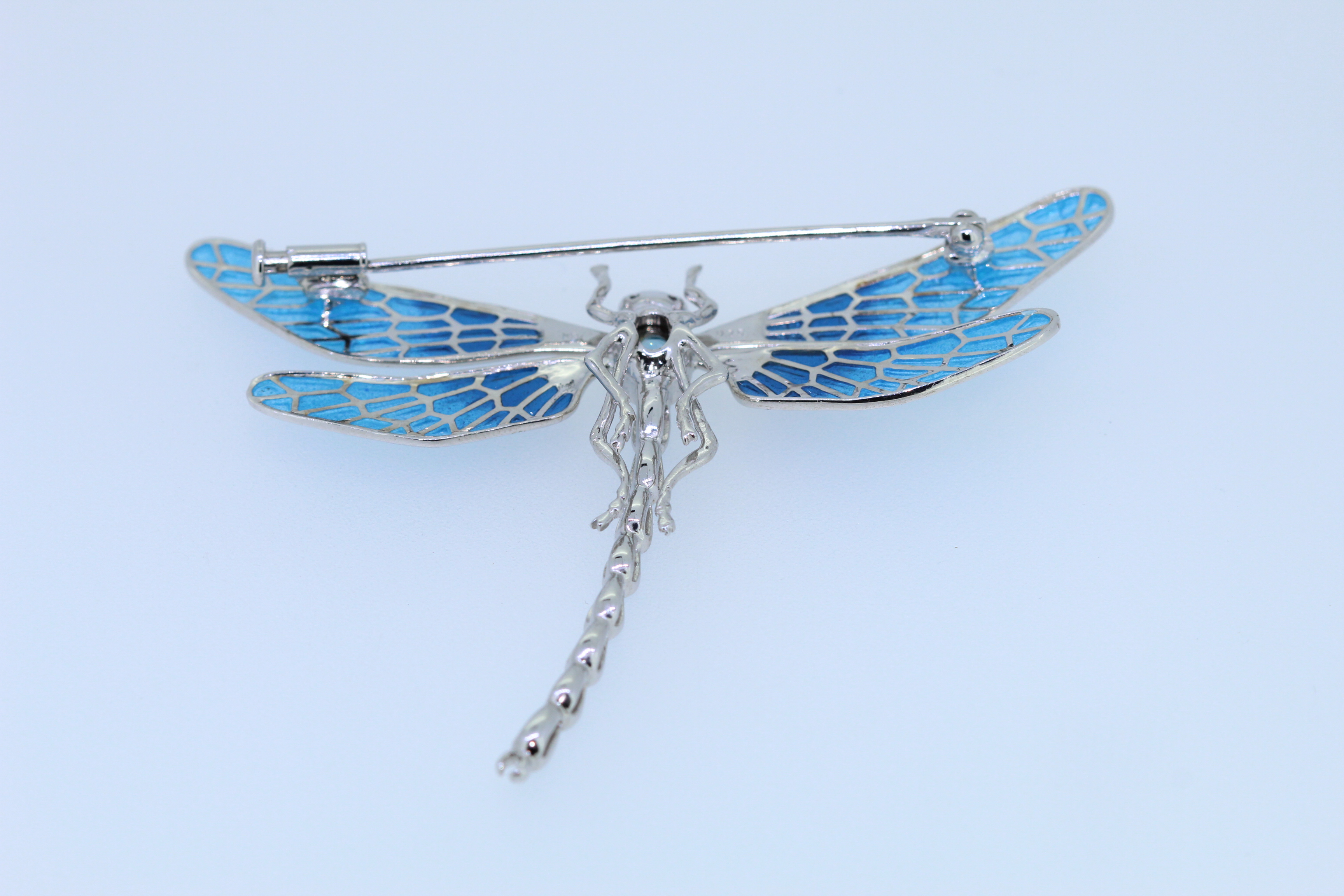Nicole Barr Sterling Silver Blue Dragonfly Brooch - Image 2 of 4