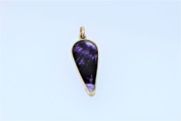 9k Yellow Gold Blue John Pendant