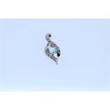 9k White Gold Topaz And Diamond Set Pendant