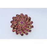 Vintage Gold Ruby Set Pendant / Broach