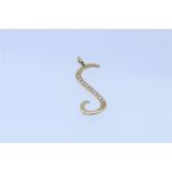 9k Yellow Gold Diamond Set S Initial Pendant