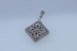 9k White Gold Diamond Set Locket