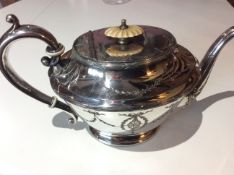 Antique Highly Decorative English Teapot, Silver Plated