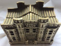 Antique Brass County Bank Money Box