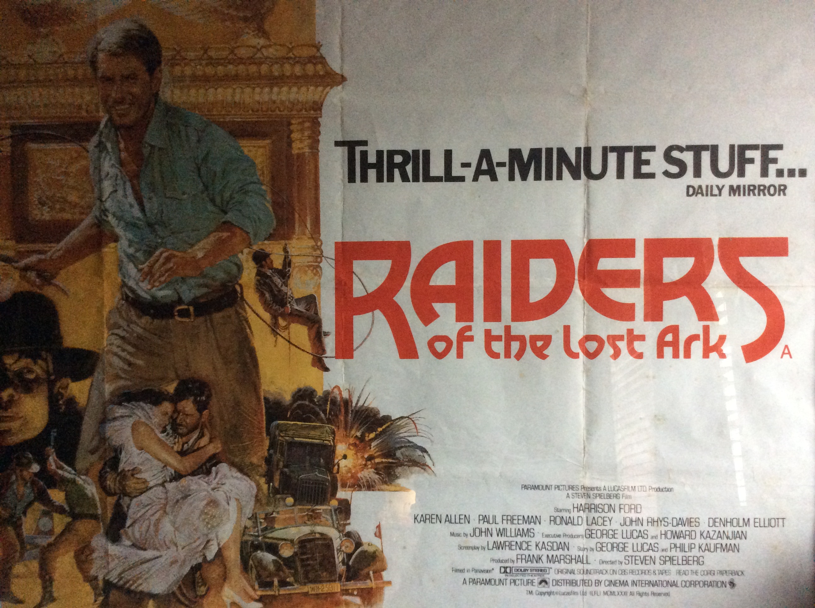 Original Framed poster, Raiders of the Lost Ark, Harrison Ford - Image 4 of 6