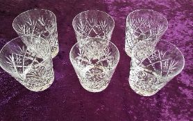 Six finest Cut Glass Tumblers