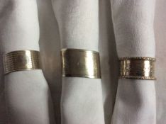 Antique Chester Silver Napkin Rings Highly Decorative Set of Three