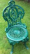 Rare Decorative Victorian Cast Iron Garden Chair