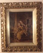 Antique Two French Paintings set in wooden Gilded Frames