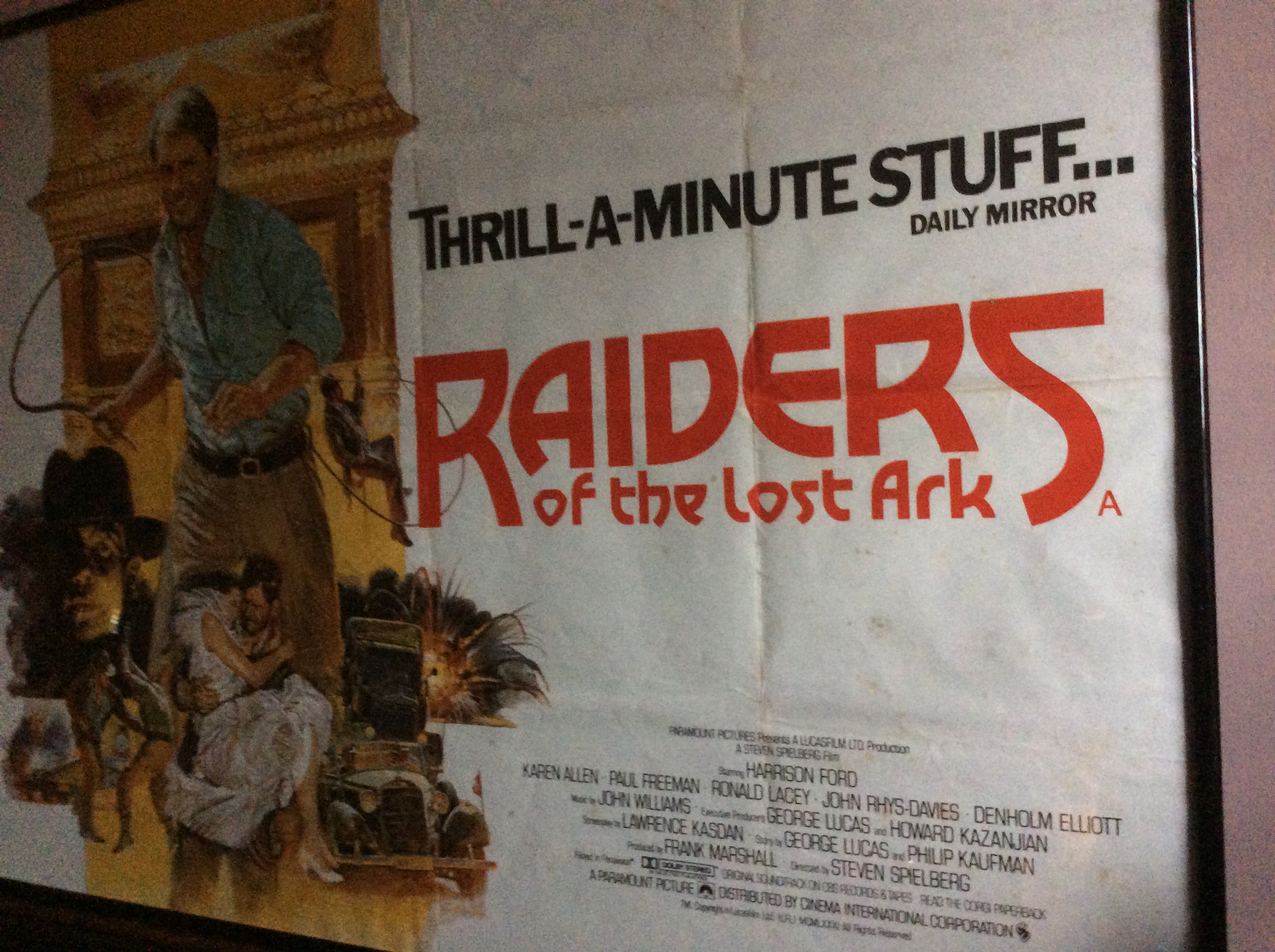 Original Framed poster, Raiders of the Lost Ark, Harrison Ford - Image 2 of 6