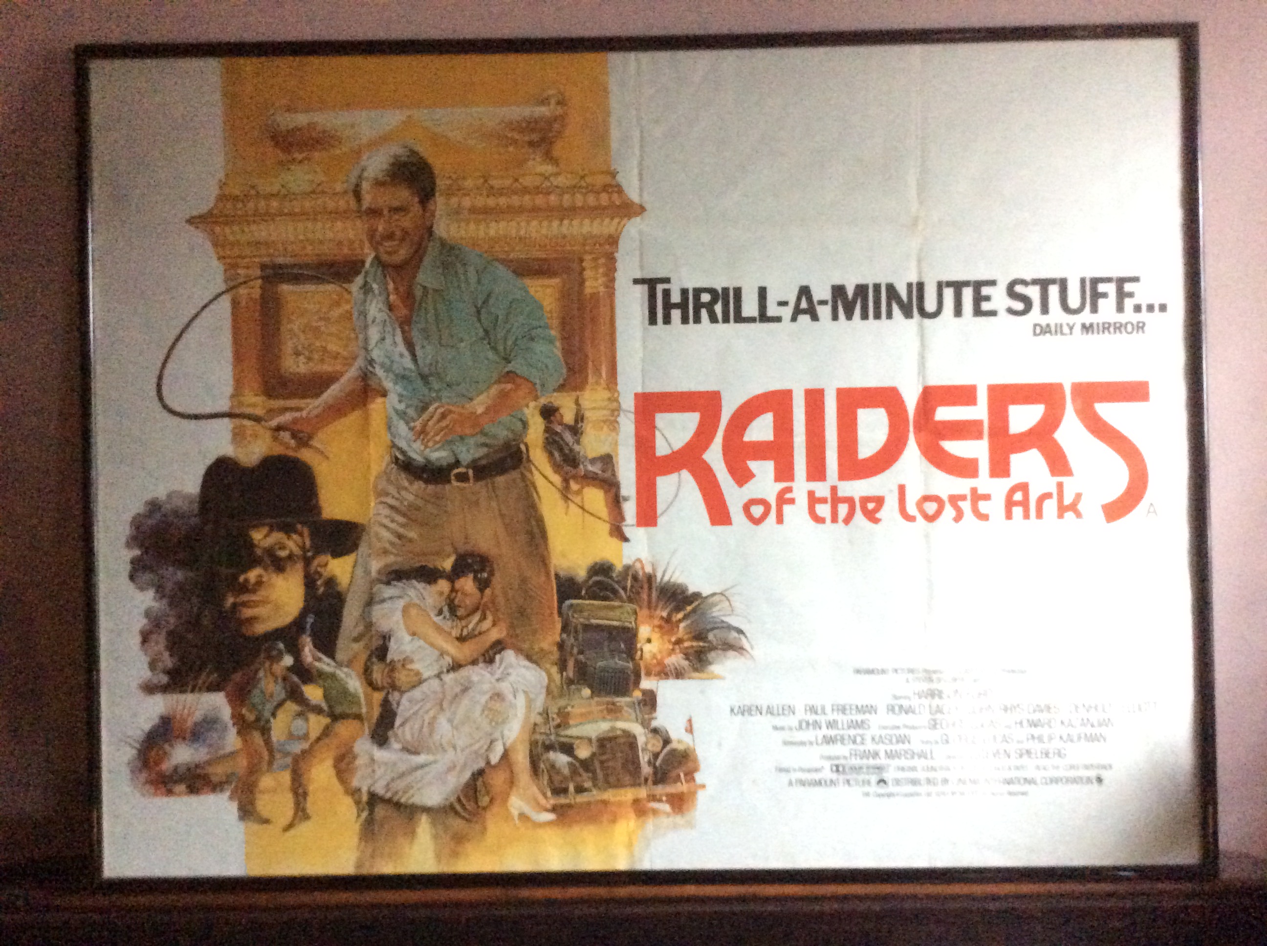 Original Framed poster, Raiders of the Lost Ark, Harrison Ford - Image 6 of 6