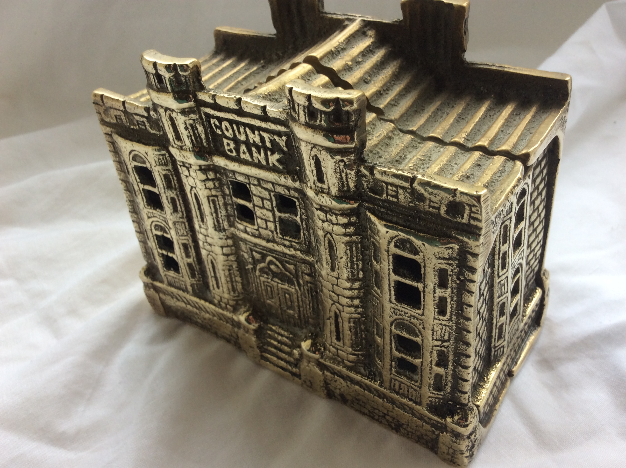 Antique Brass County Bank Money Box - Image 3 of 6