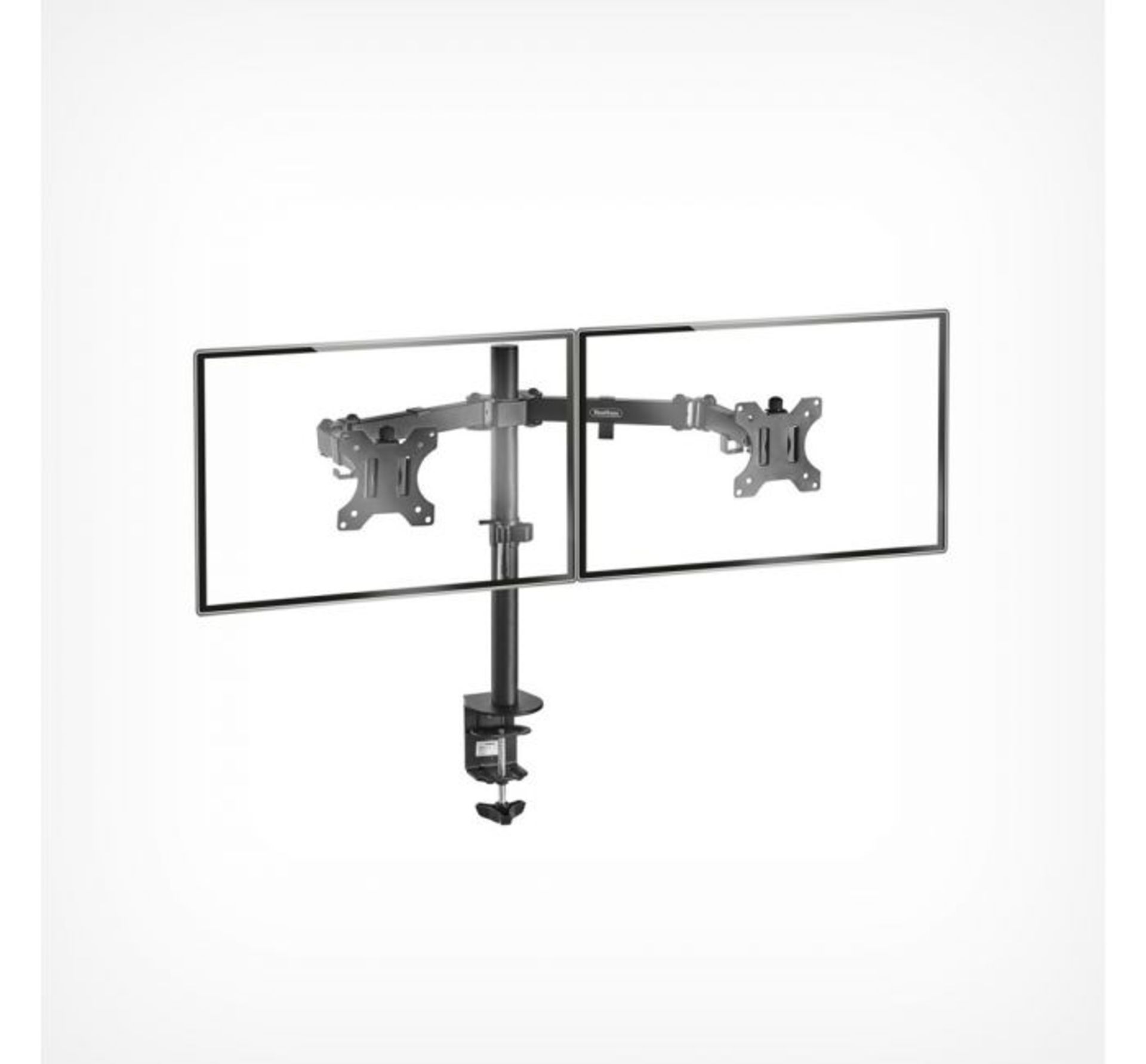 (HZ131) Dual Arm Desk Mount with Clamp Strong steel double arm desk mount - mounts two screens ... - Image 2 of 3