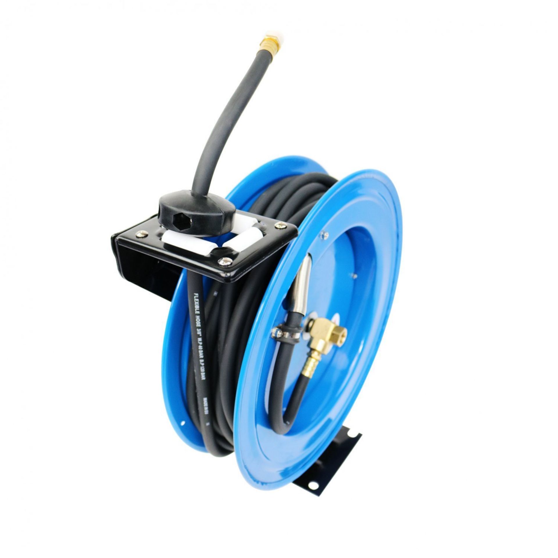 (ZP34) 50ft 15m Spring Retractable 3/8" Air Line Compressor Hose Reel This 50ft Air Hose Ree... - Image 2 of 2