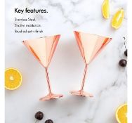 (TD49) Copper Martini Glasses Fantastic for parties, picnics, camping trips or relaxing in the...