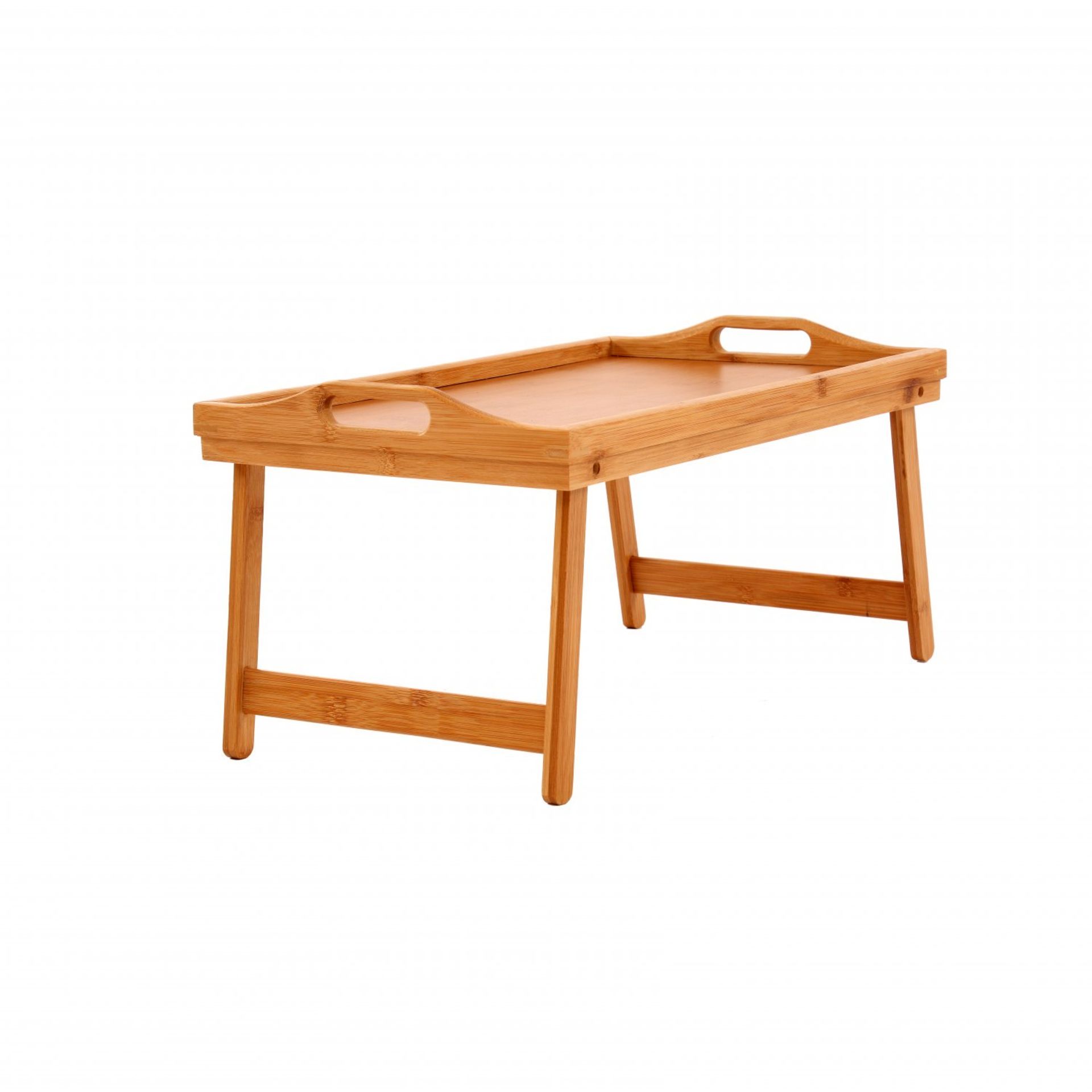 (ZP26) Folding Wooden Bamboo Breakfast in Bed Lap Tray The folding lap tray is perfect for ... - Image 2 of 2