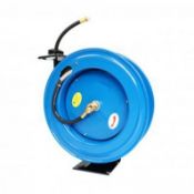 (ZP34) 50ft 15m Spring Retractable 3/8" Air Line Compressor Hose Reel This 50ft Air Hose Ree...