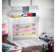(OM134) Storage Carry Case Ideal for storing arts & crafts supplies, sewing bits, jewellery, a...