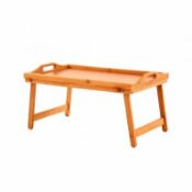 (ZP26) Folding Wooden Bamboo Breakfast in Bed Lap Tray The folding lap tray is perfect for ...