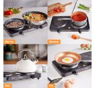(TD61) Double Hot Plate Small, lightweight and easily portable, use the hot plate for cooking ...