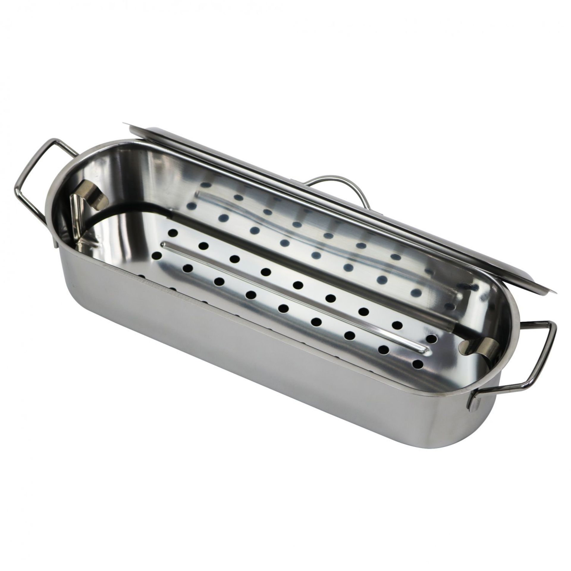 (ZP32) 7.5L 46cm Stainless Steel Fish Poacher Steamer Poaching Pan The fish poacher is on of... - Image 2 of 2