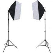 (ZP38) 150W Studio Continuous Softbox Lighting Kit w/ Adjustable Stand The lighting kit is...