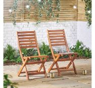 (OM78) 2 Wooden Garden Chairs Made from long lasting and durable Malaysian Meranti hardwood wi...