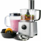 Andrew James Silver Large Food Processor with Blender Jug & 6 Chopping Blades Grater. The perfe...
