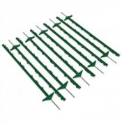 (KK128) 1m Green Plastic Electric Fencing Pins Posts Stakes Pack of 10 The fencing pins ar...