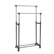 (KK59) Double Clothes Rail Our flat packed adjustable heavy duty clothing rail is the p...