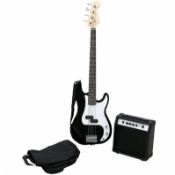 (KK246) PB Precision Style Black 4 String Electric Bass Guitar & 15W Amp The PB is a ...