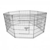 (KK92) Medium Folding Pet Dog Rabbit Run Play Pen Cage Enclosure Fence The metal playpen is ...