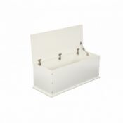 (RU317) White Wooden Storage Chest Ottoman Blanket Box Toy Chest Trunk The storage chest is ...