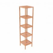 (PP77) 5 Tier Wooden Bamboo Bathroom Kitchen Shelf Storage Rack Unit The wooden shelf make...