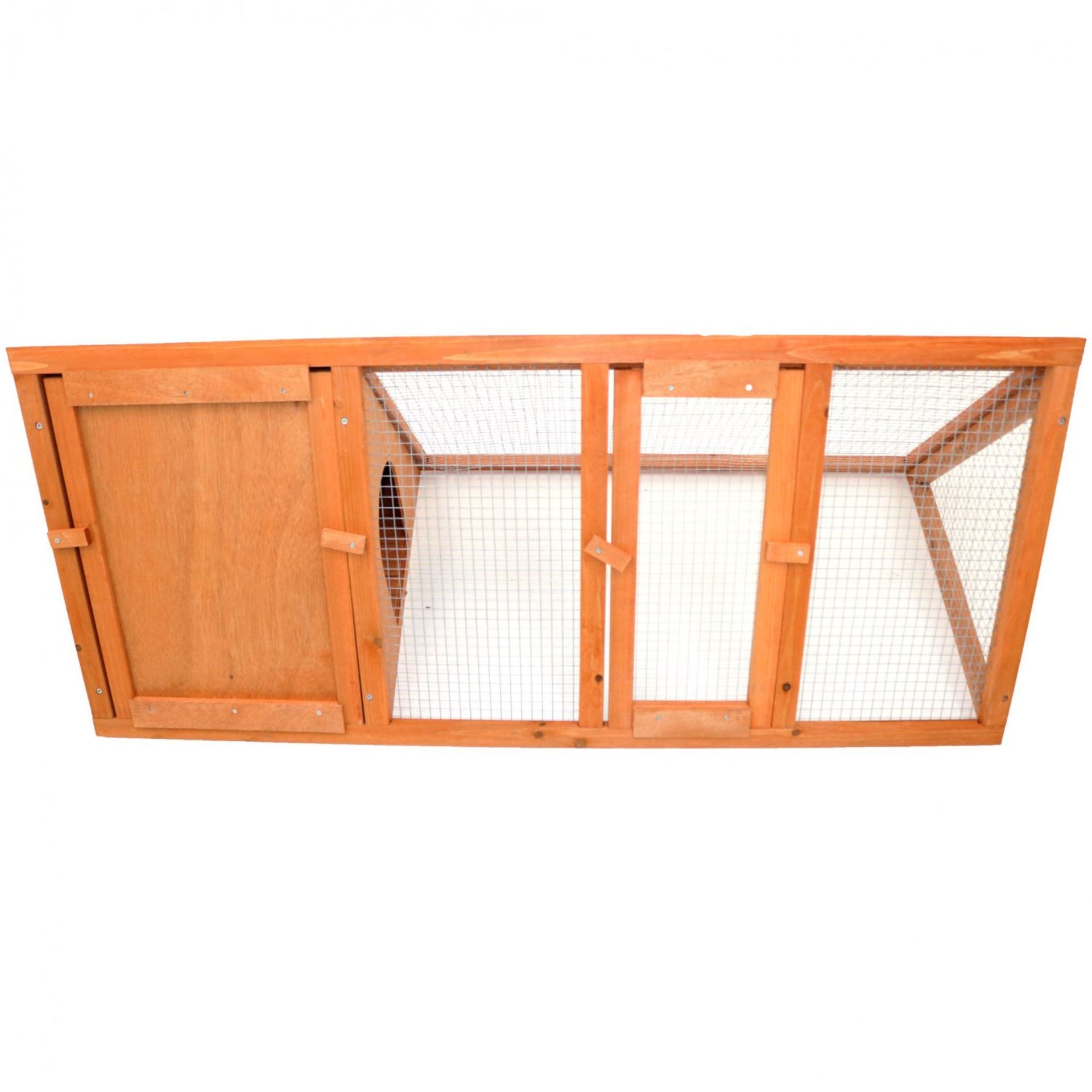 (KK142) Wooden Outdoor Triangle Rabbit Guinea Pig Pet Hutch Run Cage The triangle hutch is... - Image 2 of 2
