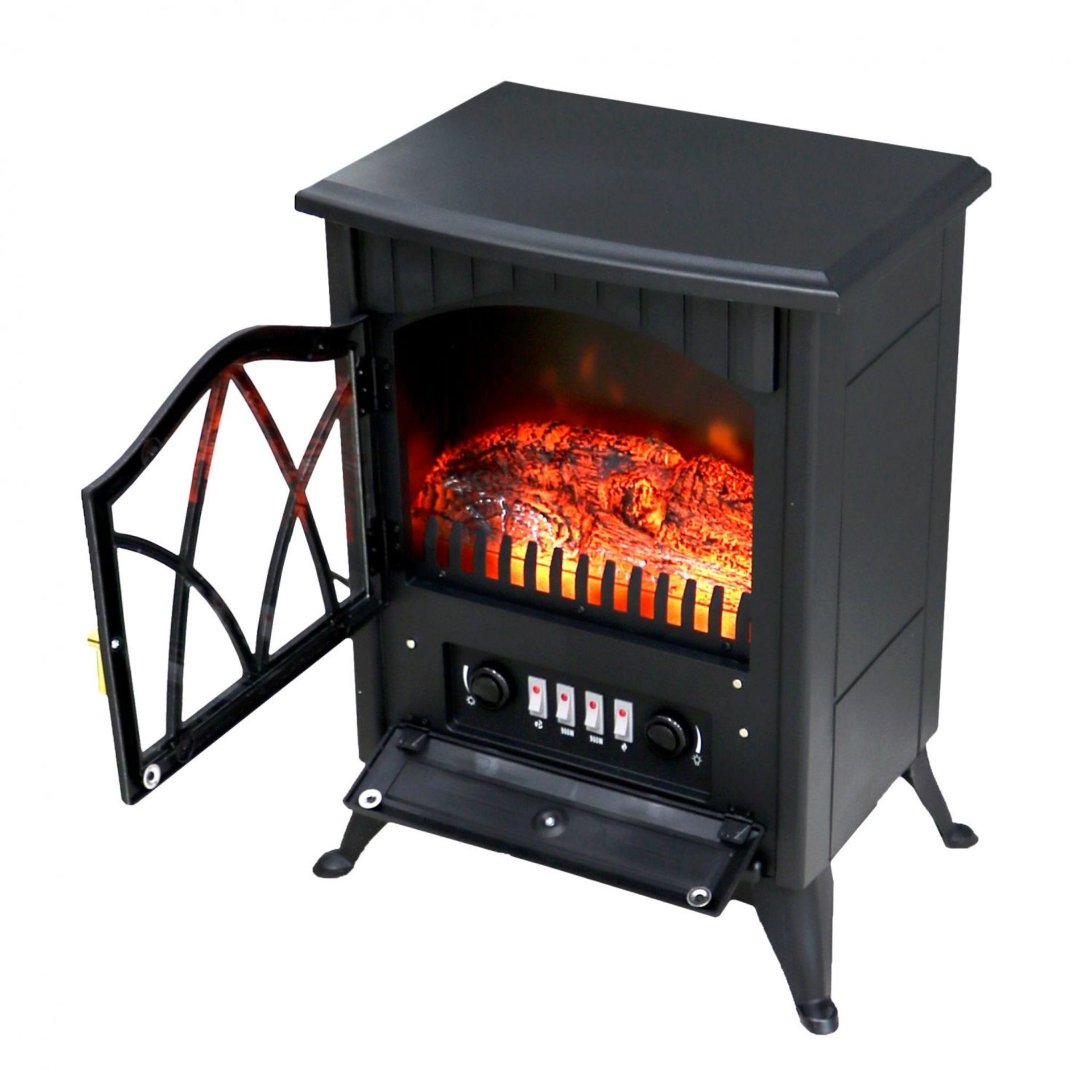 (KK41) 1850W Log Burner Flame Effect Electric Fireplace Stove Heater The electric traditiona... - Image 2 of 2