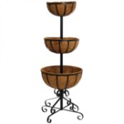 (QW21) 3 Tier Metal Garden Flower Fountain Plant Display Stand Dimensions: 100 x 35.5 x 35.5cm...