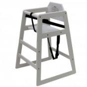 (KK187) Kids Wooden High Chair - White Wooden high chairs are great for both home ...