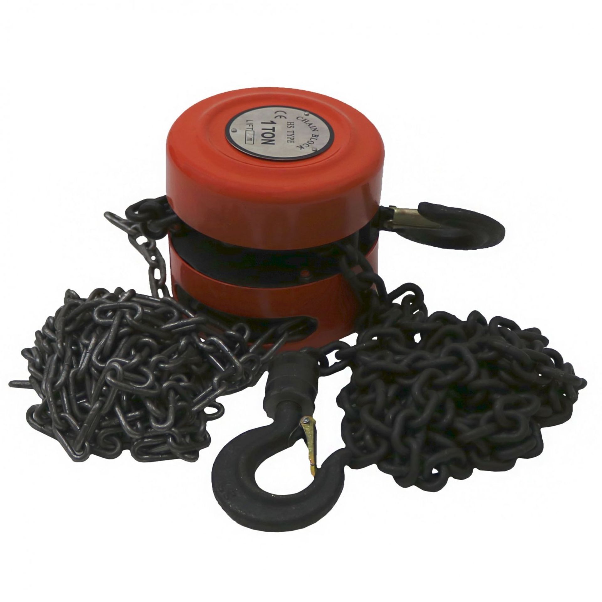 (QW27) 1 Ton Chain Lifting Block & Tackle Hoist Heavy Duty Load Maximum Lift Height: 2.5m Min...