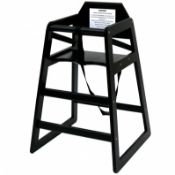 (KK190) Kids Wooden High Chair - Black Wooden high chairs are great for both home and c...