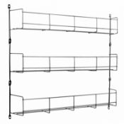 (KK205) 3 Tier 24 Jar Spice Herb Rack Kitchen Storage Wall Mountable The spice rack is the p...