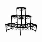 (KK191) 3 Tier Corner Metal Garden Flower Plant Stand Display Shelf Our black steel flower...