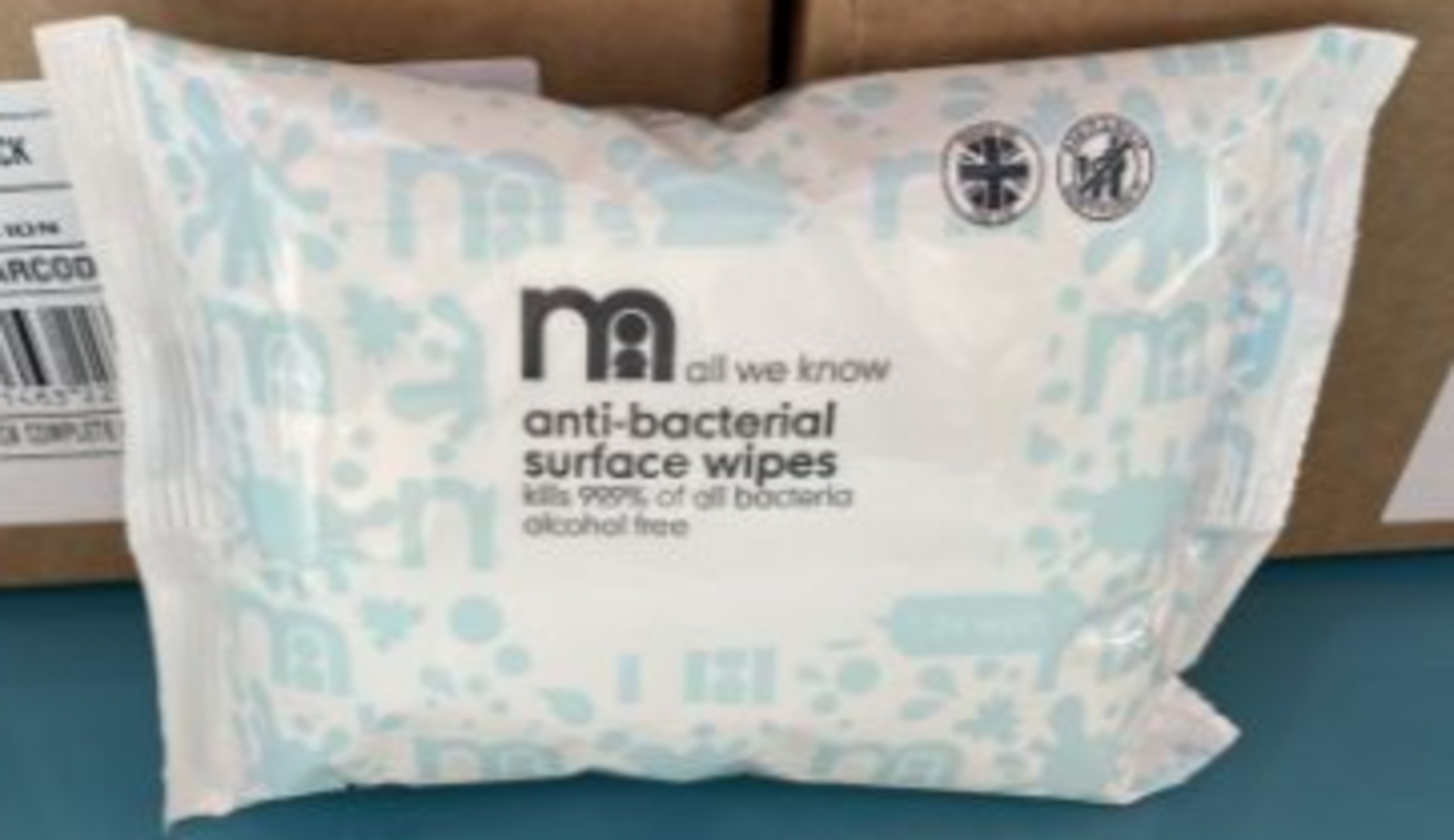 500 Packs (24 wipes) Mothercare Antibacterial Wipes