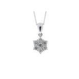 9ct White Gold Diamond Flower Pendant 0.45 Carats