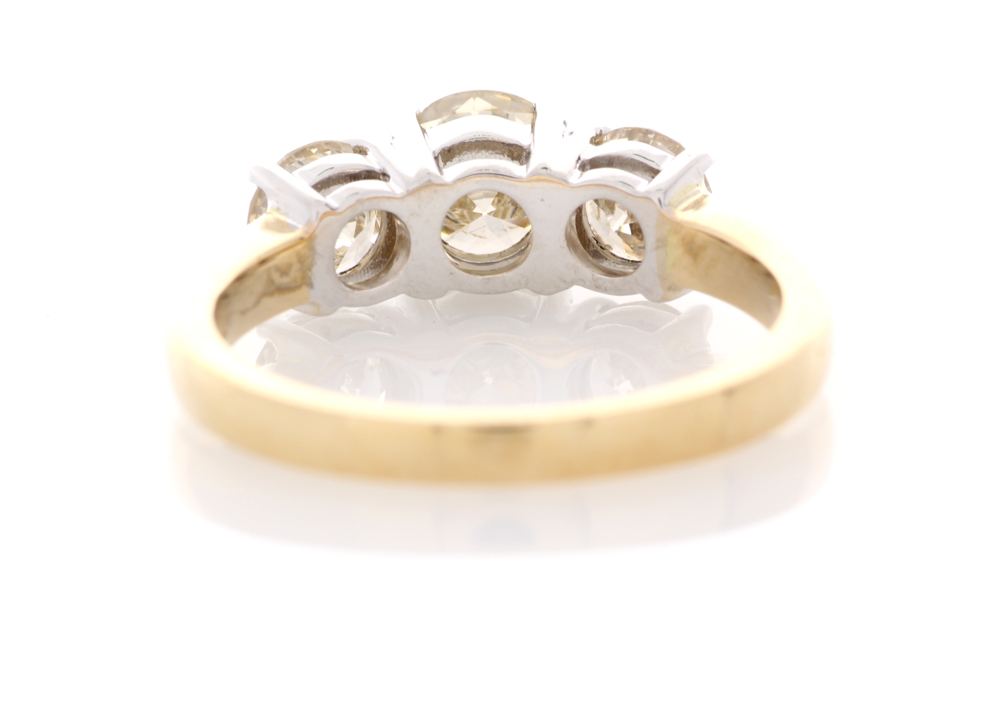 18ct Yellow Gold Three Stone Claw Set Diamond Ring 2.43 Carats - Image 4 of 5