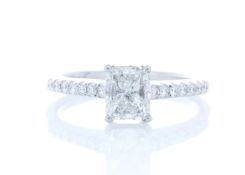 Platinum Stone Set Shoulders Diamond Ring 1.07 Carats